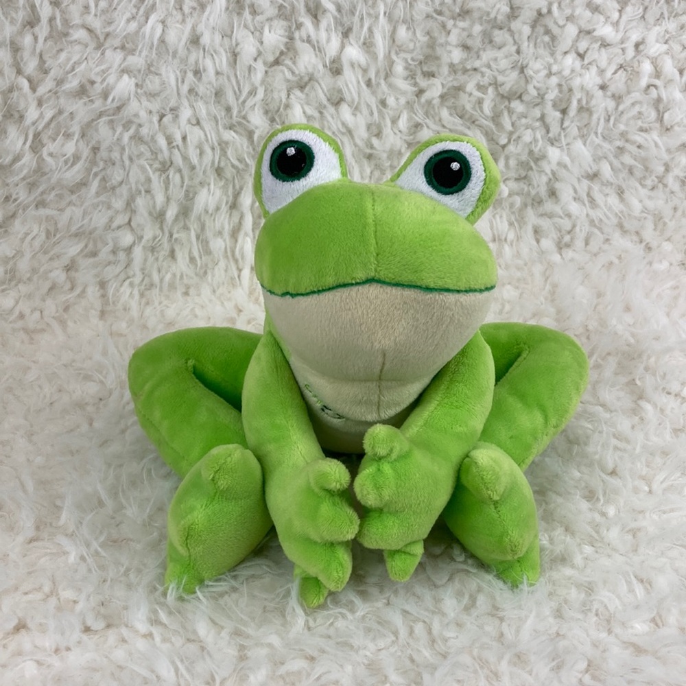 Cherriodicals Green Frog Plush Stuffed Animal Toy 7”